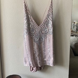 Express Sequin crisscross top